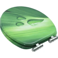 vidaXL Toiletbril met soft-close deksel waterdruppel MDF groen