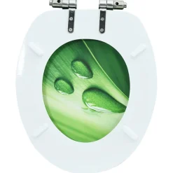 vidaXL Toiletbril met soft-close deksel waterdruppel MDF groen