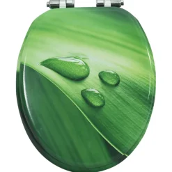 vidaXL Toiletbril met soft-close deksel waterdruppel MDF groen