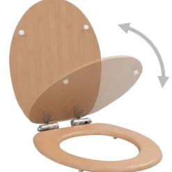 vidaXL Toiletbril met soft-close deksel bamboe MDF