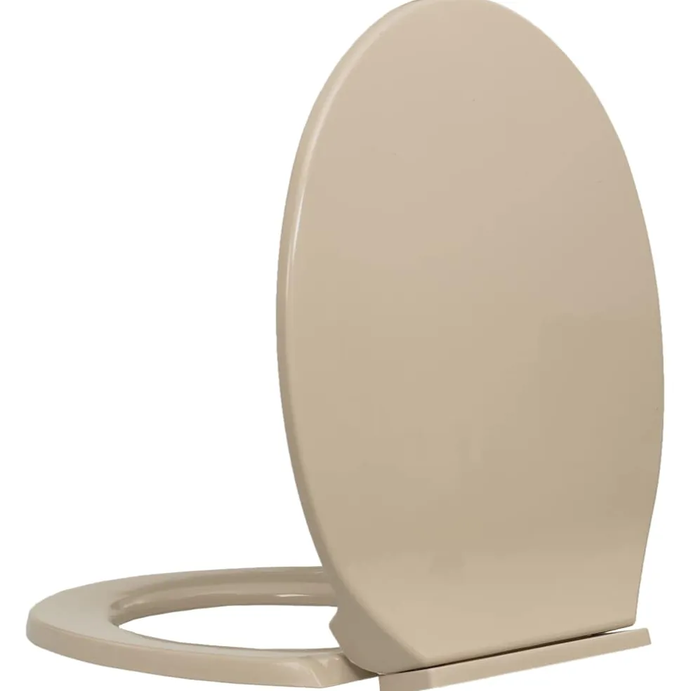 vidaXL Toiletbril soft-close ovaal beige