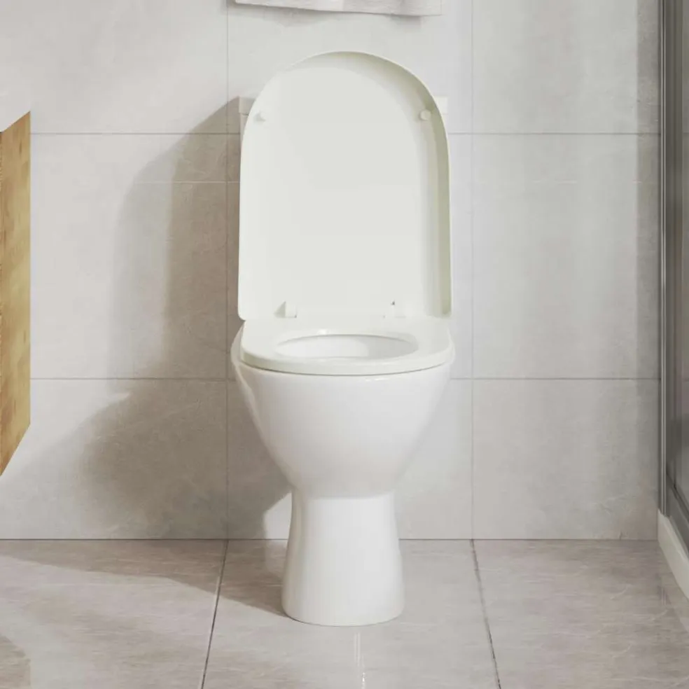 vidaXL Toiletbril soft-close ovaal wit