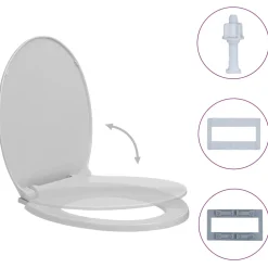 vidaXL Toiletbril soft-close ovaal lichtgrijs