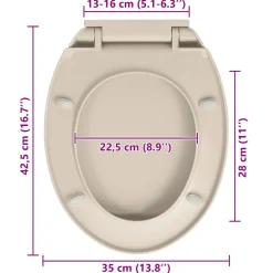 vidaXL Toiletbril soft-close ovaal abrikooskleurig