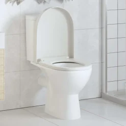 vidaXL Toiletbril soft-close met quick-release ontwerp vierkant wit