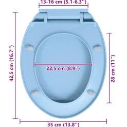 vidaXL Toiletbril soft-close en quick-release ovaal blauw