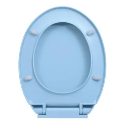 vidaXL Toiletbril soft-close en quick-release ovaal blauw