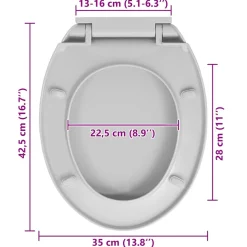 vidaXL Toiletbril soft-close en quick-release ovaal lichtgrijs