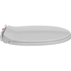vidaXL Toiletbril soft-close en quick-release ovaal lichtgrijs