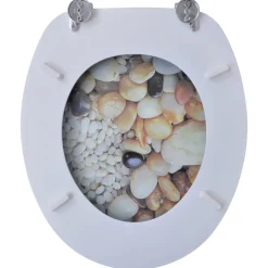 vidaXL Toiletbril van MDF met kiezelstenen dessin