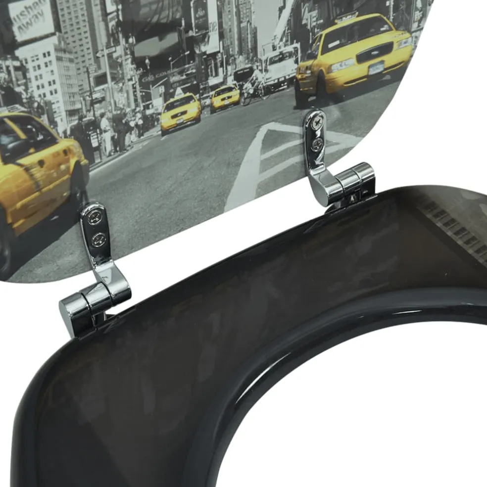 vidaXL Toiletbril van MDF met New York dessin