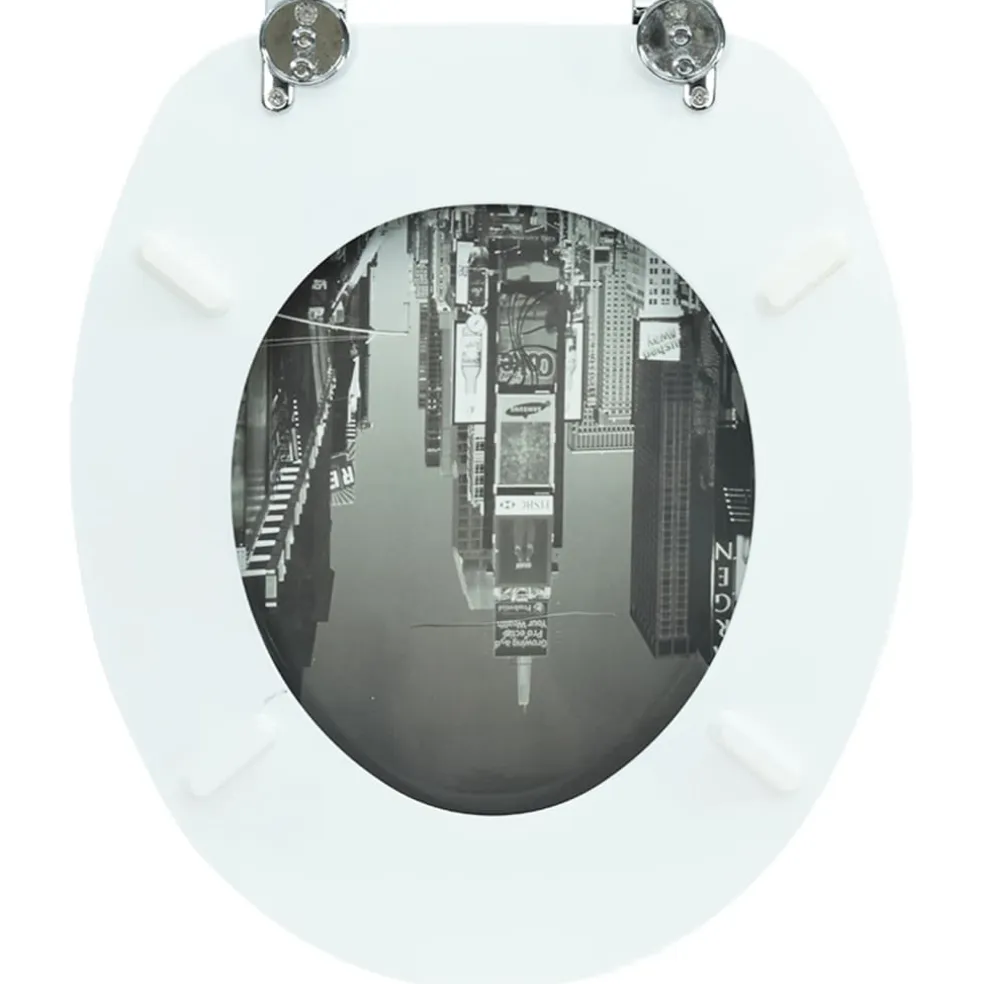 vidaXL Toiletbril van MDF met New York dessin