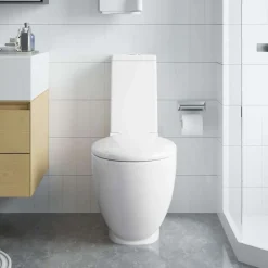 vidaXL Toilet met afvoer achter keramiek wit