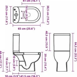vidaXL Toilet met afvoer achter keramiek wit