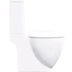 vidaXL Toilet met afvoer achter keramiek wit