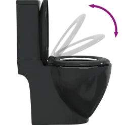 vidaXL Toilet met afvoer achter keramiek zwart