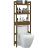 vidaXL Toiletrek 63x26x171 cm massief grenenhout honingbruin