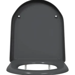 vidaXL Toiletzitting Antraciet 49 x 36 x 4 cm Duroplast