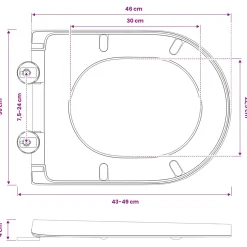 vidaXL Toiletzitting Antraciet 49 x 36 x 4 cm Duroplast