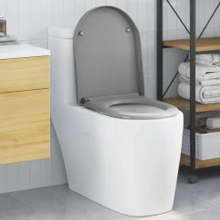 vidaXL Toiletzitting Grijs 49 x 36 x 4 cm Duroplast