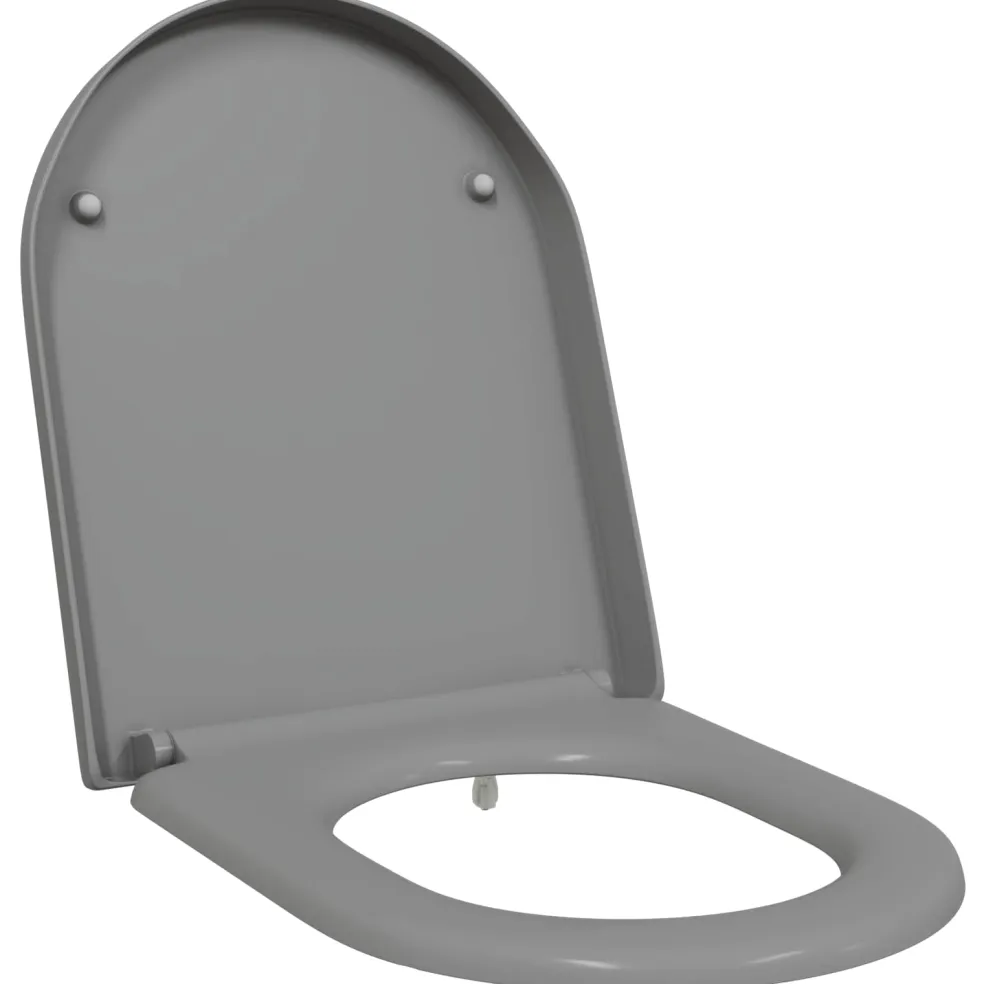 vidaXL Toiletzitting Grijs 49 x 36 x 4 cm Duroplast