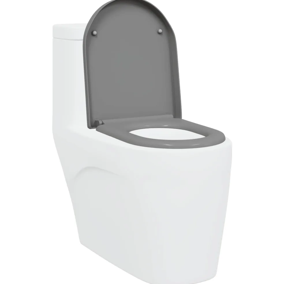 vidaXL Toiletzitting Grijs 49 x 36 x 4 cm Duroplast
