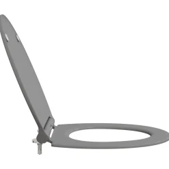 vidaXL Toiletzitting Grijs 45,5 x 37,5 x 3,8 cm Duroplast