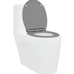 vidaXL Toiletzitting Grijs 45,5 x 37,5 x 3,8 cm Duroplast
