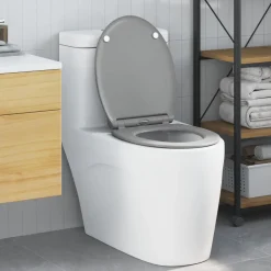 vidaXL Toiletzitting Grijs 45,5 x 37,5 x 3,8 cm Duroplast