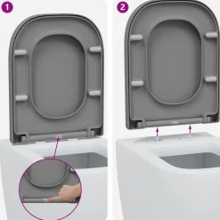 vidaXL Toiletzitting Grijs 47,5 x 35 x 3,6 cm Duroplast