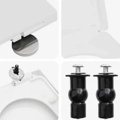 vidaXL Toiletzitting Verstelbaar Wit 48 x 36,5 x 4,5 cm Polypropyleen