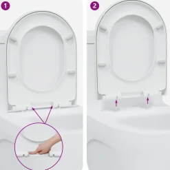 vidaXL Toiletzitting Wit 49 x 36 x 4 cm Duroplast