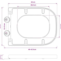 vidaXL Toiletzitting Wit 47,5 x 35 x 3,6 cm Duroplast