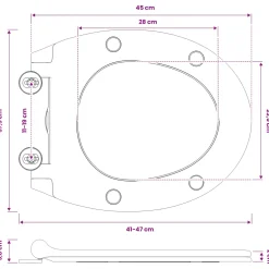 vidaXL Toiletzitting Wit 45,5 x 37,5 x 3,8 cm Duroplast