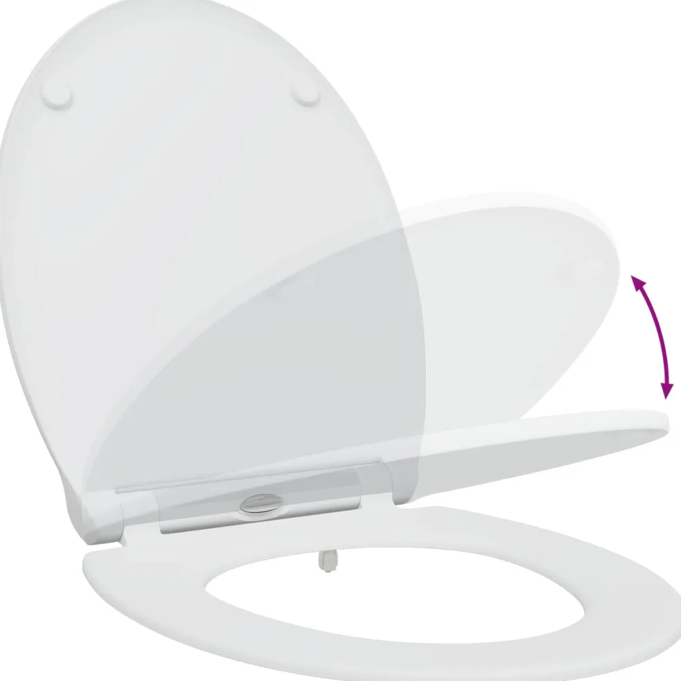vidaXL Toiletzitting Wit 45,5 x 37,5 x 3,8 cm Duroplast