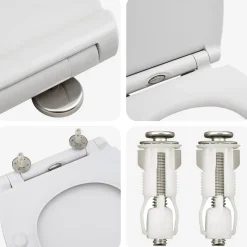 vidaXL Toiletzitting Wit 45,5 x 37,5 x 3,8 cm Duroplast