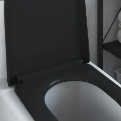 vidaXL Toiletzitting Zwart 49 x 36 x 4 cm Duroplast