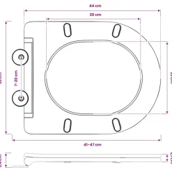 vidaXL Toiletzitting Zwart 47 x 36 x 3,4 cm Duroplast