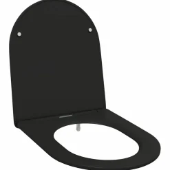vidaXL Toiletzitting Zwart 47 x 36 x 3,4 cm Duroplast