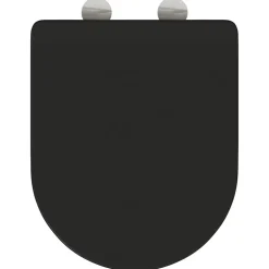vidaXL Toiletzitting Zwart 47 x 36 x 3,4 cm Duroplast