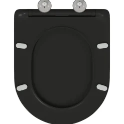 vidaXL Toiletzitting Zwart 47 x 36 x 3,4 cm Duroplast