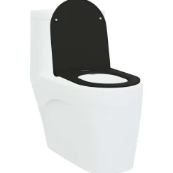 vidaXL Toiletzitting Zwart 47 x 36 x 3,4 cm Duroplast