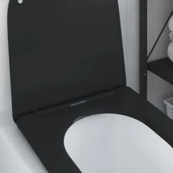 vidaXL Toiletzitting Zwart 47 x 36 x 3,4 cm Duroplast