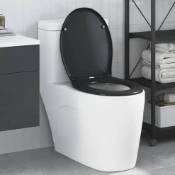 vidaXL Toiletzitting Zwart 47 x 37 x 4 cm Duroplast