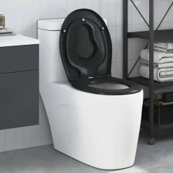 vidaXL Toiletzitting Zwart 47 x 37 x 4 cm Duroplast