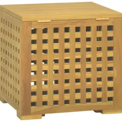 vidaXL Touwkist 40x40x40 cm massief teakhout