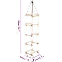 vidaXL Touwladder 200 cm hout