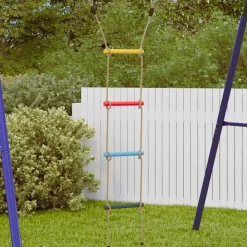 vidaXL Touwladder voor kinderen met 4 sporten meerkleurig