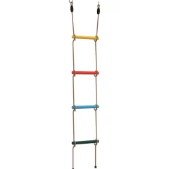 vidaXL Touwladder voor kinderen met 4 sporten meerkleurig