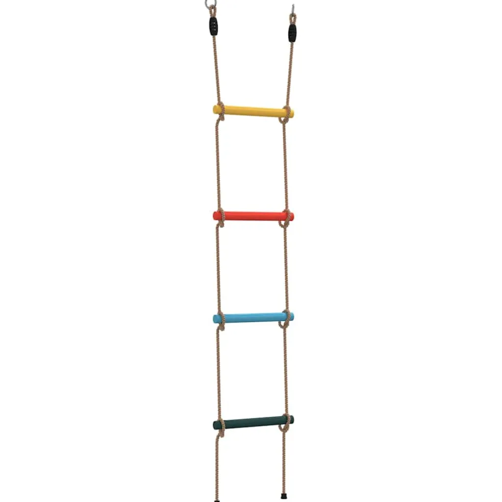 vidaXL Touwladder voor kinderen met 4 sporten meerkleurig